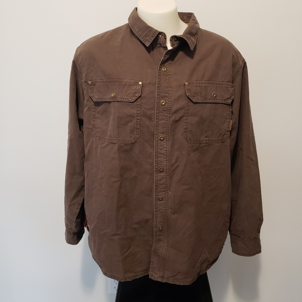 NFL Super Bowl LVII 57 Chief vs Eagles Jacket Canvas Lined Jacket Size XXL Brown